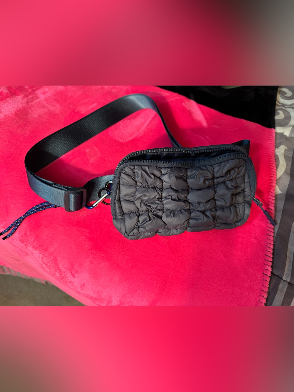 Iris & Rainbow Puff Quilted Crossbody - Navy never been used